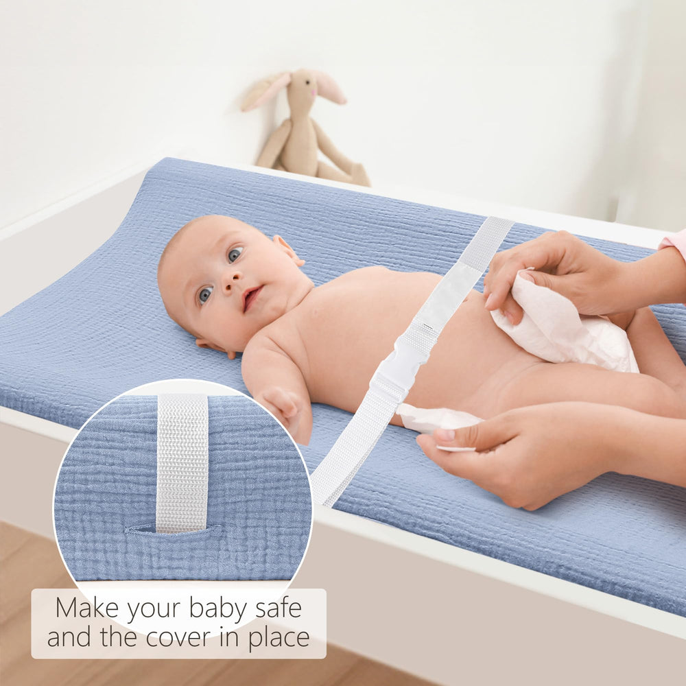 Bearmoss changing pad cover two-pack showcases convenient everyday rotation for clean diaper changes