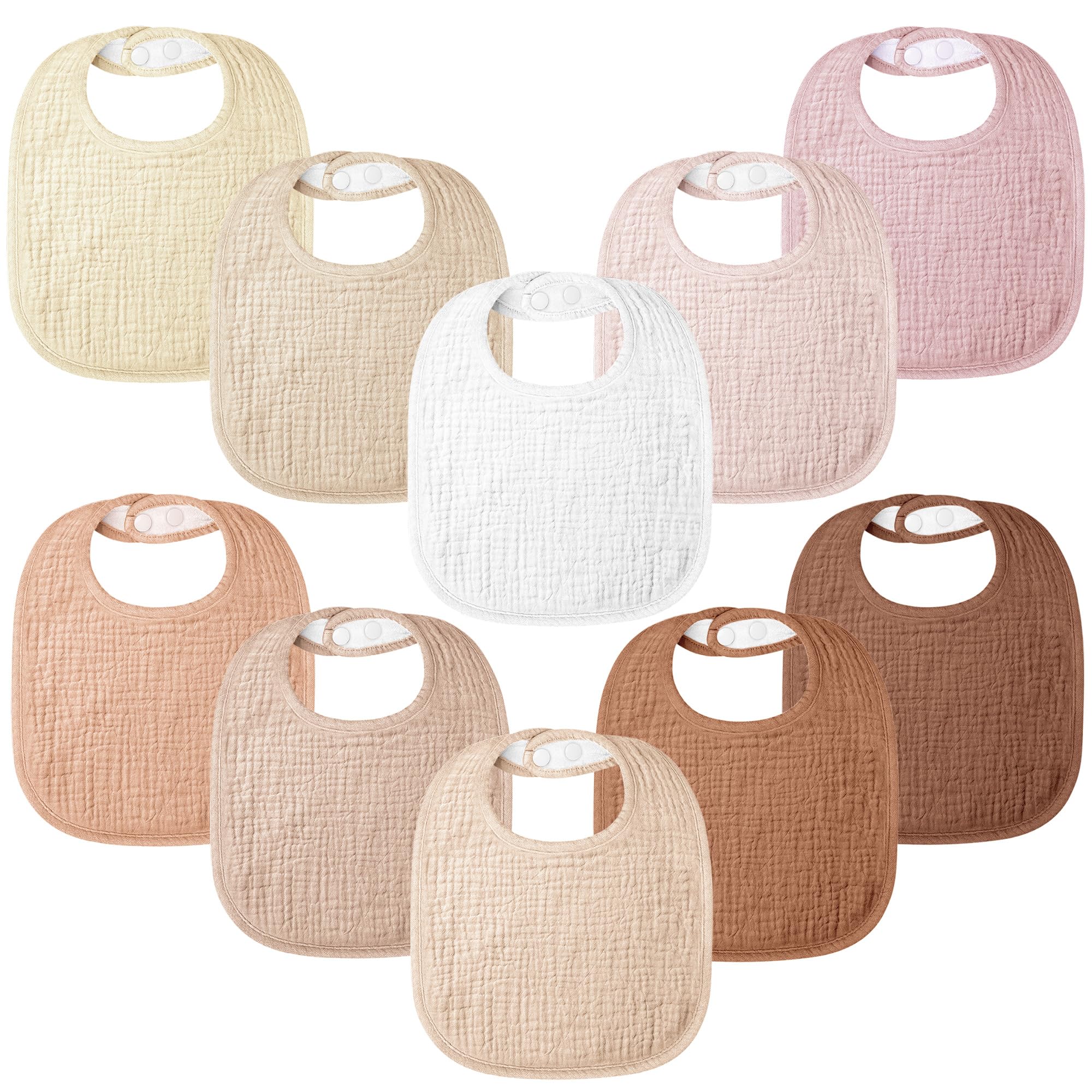 Bearmoss muslin baby bibs pink brown close-up fabric softness for delicate skin
