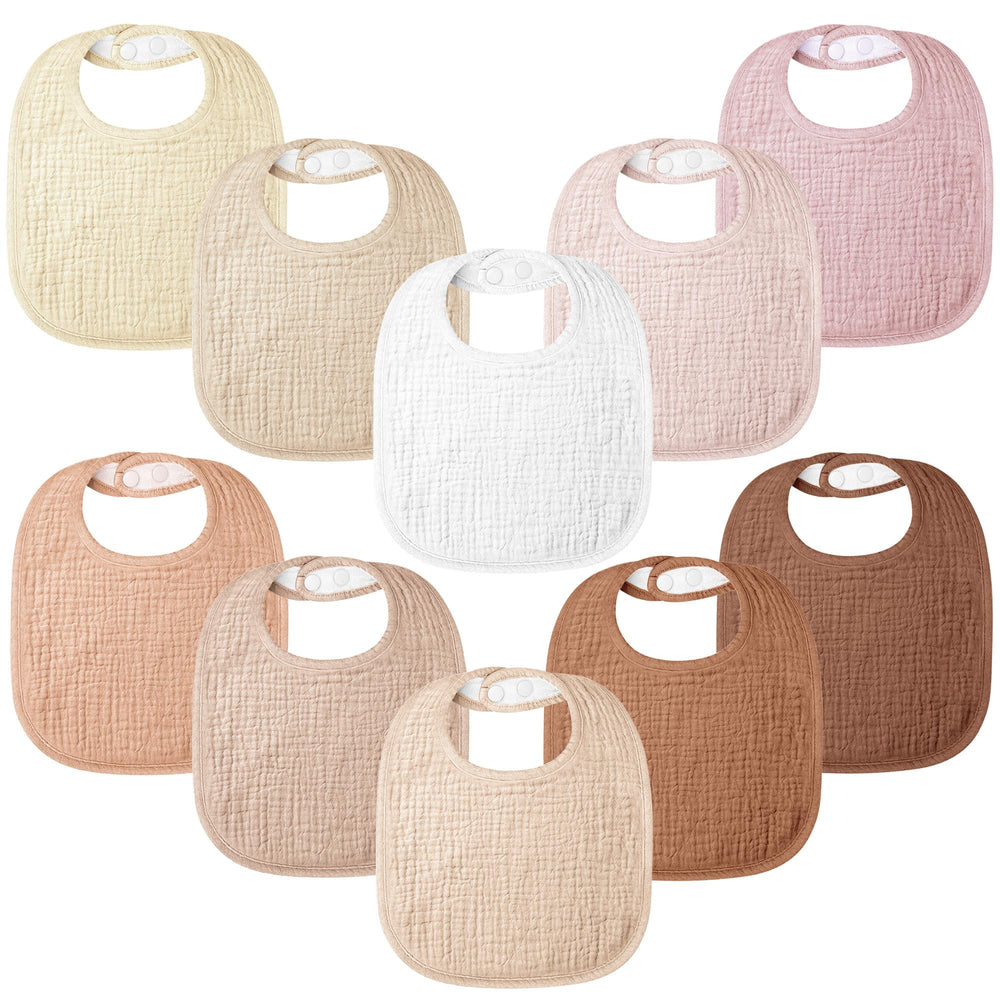Bearmoss muslin baby bibs pink brown close-up fabric softness for delicate skin