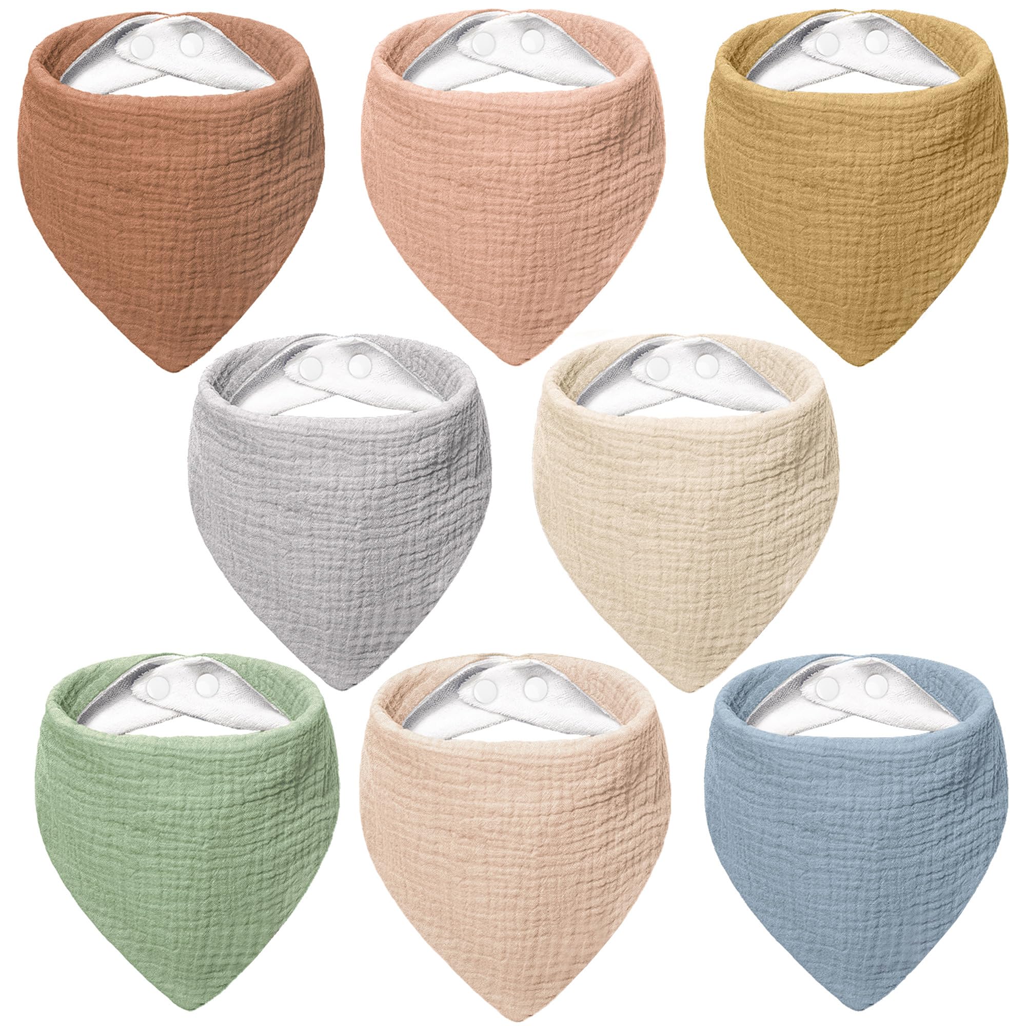 Bearmoss muslin baby bibs—absorbent and soft for drool management.