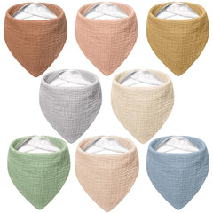 Bearmoss muslin baby bibs—absorbent and soft for drool management.
