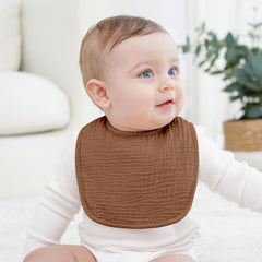 Bearmoss muslin bib used as burp cloth or teething accessory