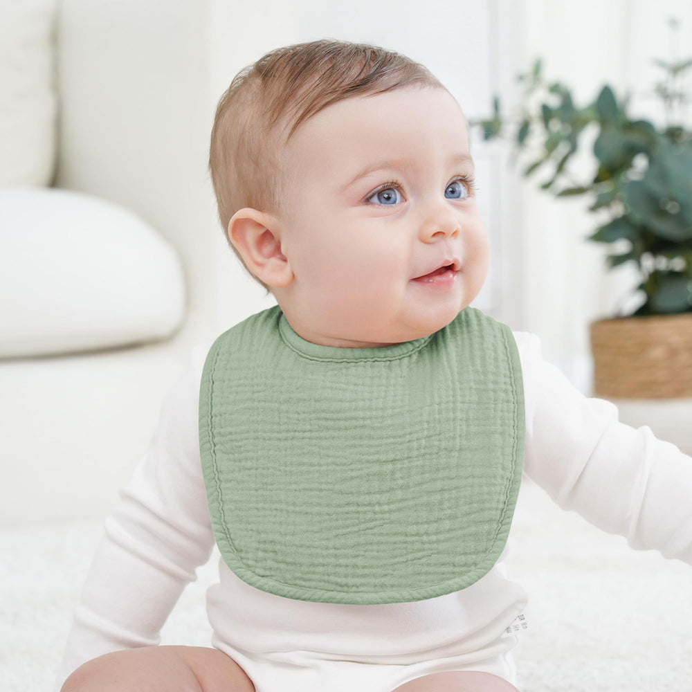 Bearmoss muslin baby bib drool absorption keeps clothes dry during teething