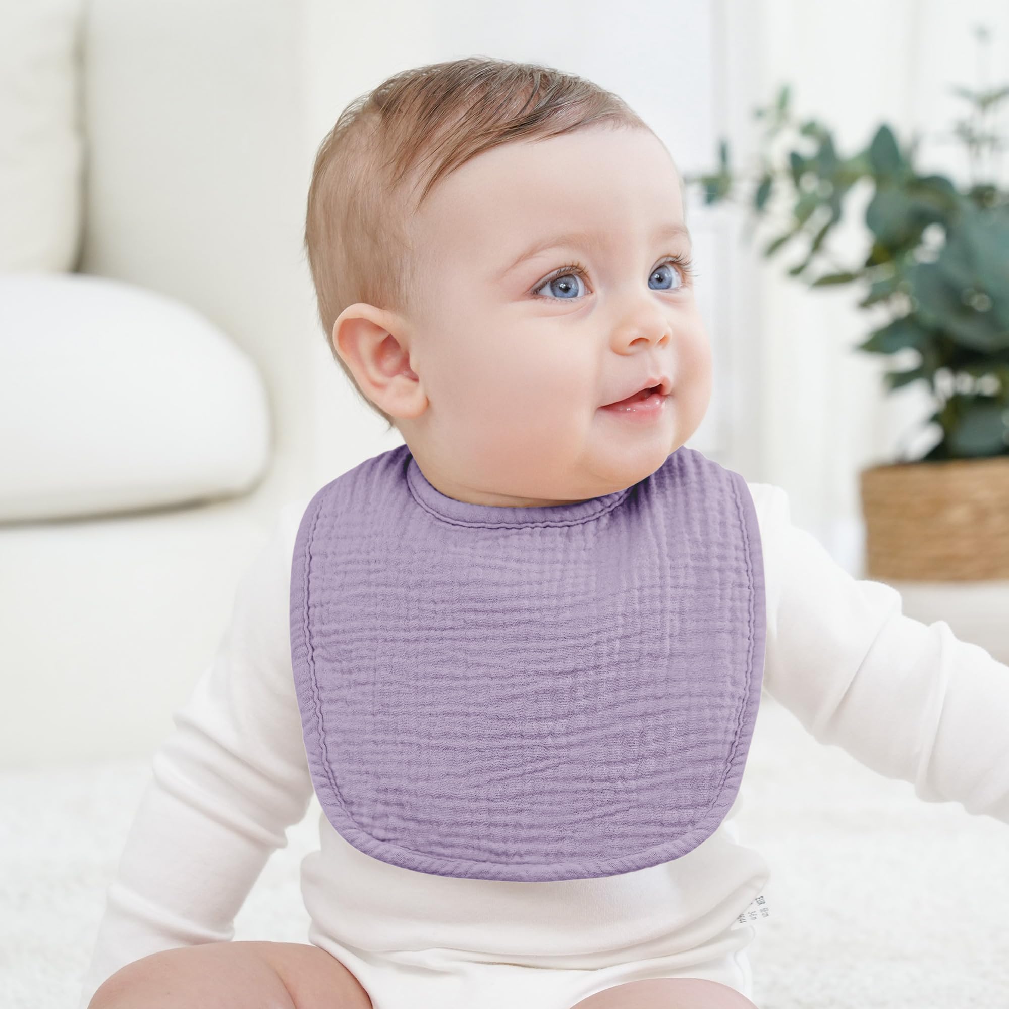 Bearmoss muslin baby bibs burp cloth use captured for feeding days.