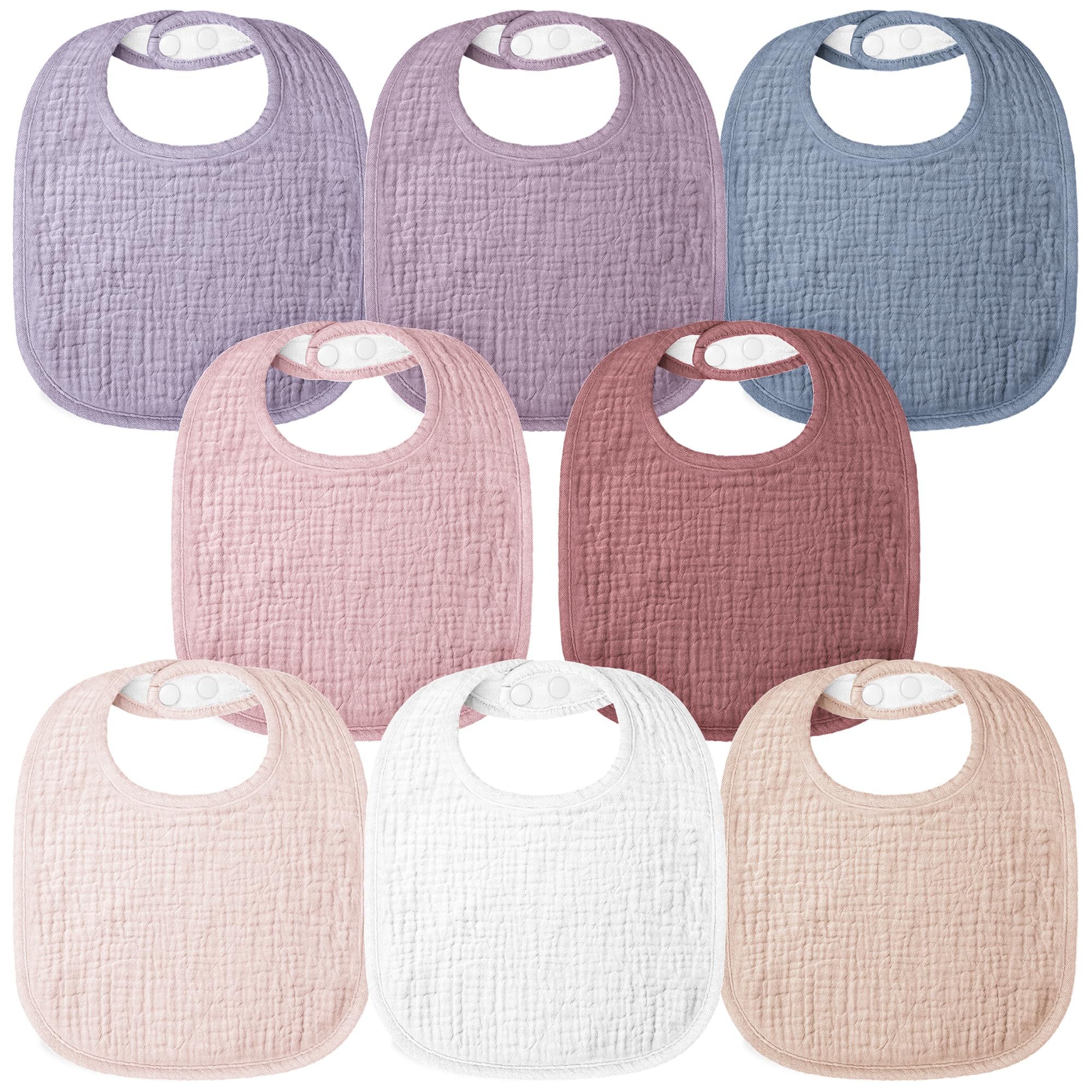Bearmoss muslin baby bibs Summer Berry pack cover offering everyday drool protection.