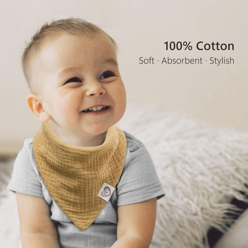 Bearmoss muslin bibs absorbent drool and spills keeping outfits dry and comfortable
