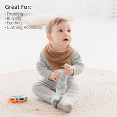 Bearmoss bibs double as practical burp cloths during feedings for mess-free cleanups