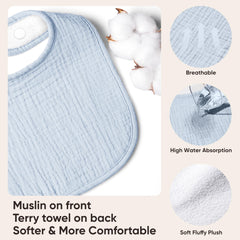Bearmoss muslin bibs feel soft and absorbent for drool moments