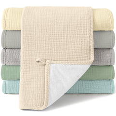 Bearmoss muslin burp cloths front view showing soft breathable fabric with absorbent front