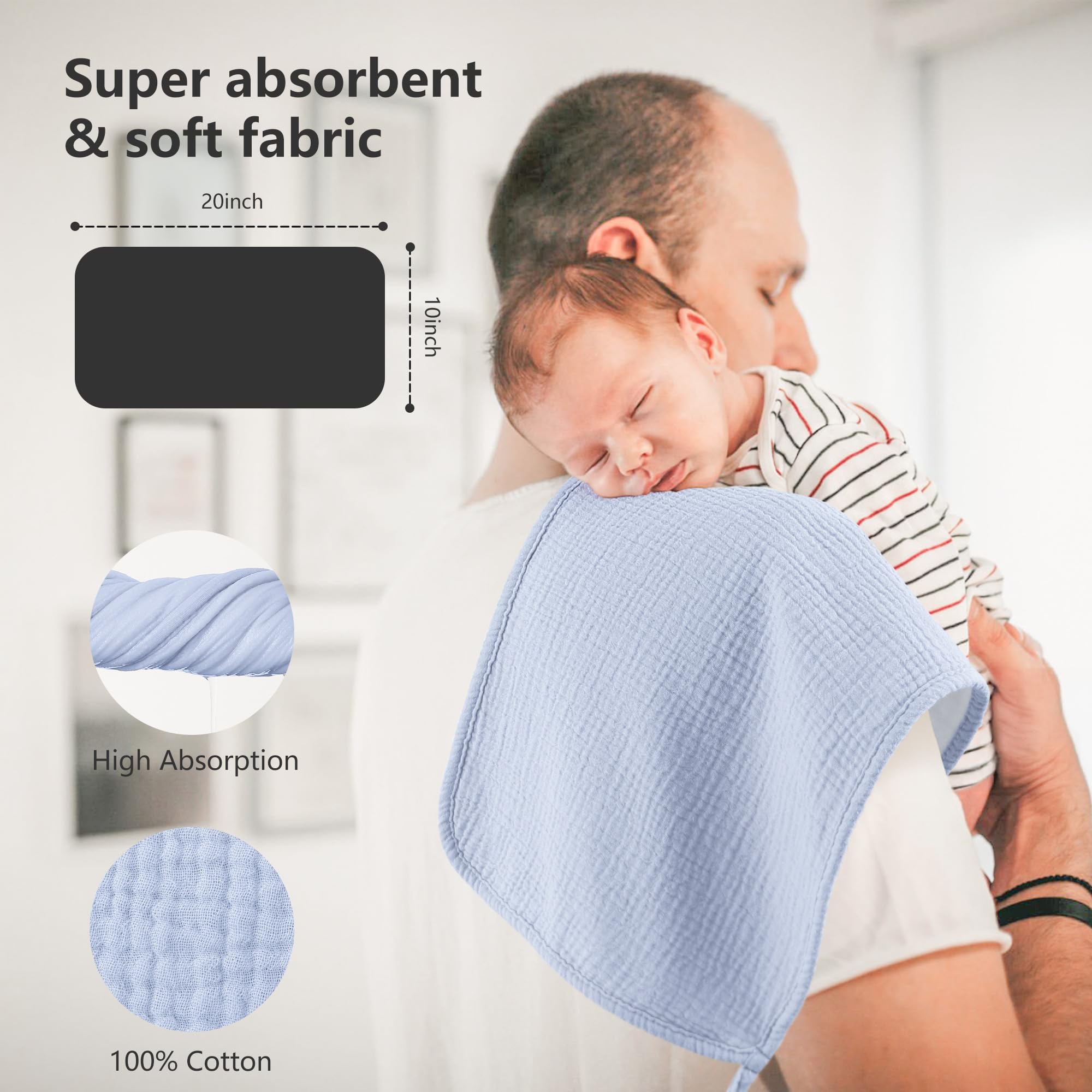 Bearmoss muslin burp clothes travel-ready and easy to carry.