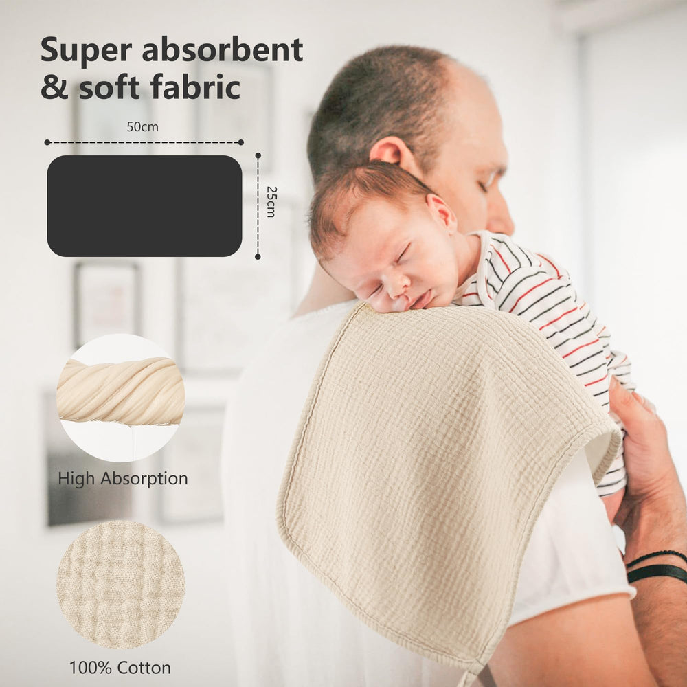 Bearmoss muslin burp cloths versatile-use lifestyle shot for wipes, faces, and travel