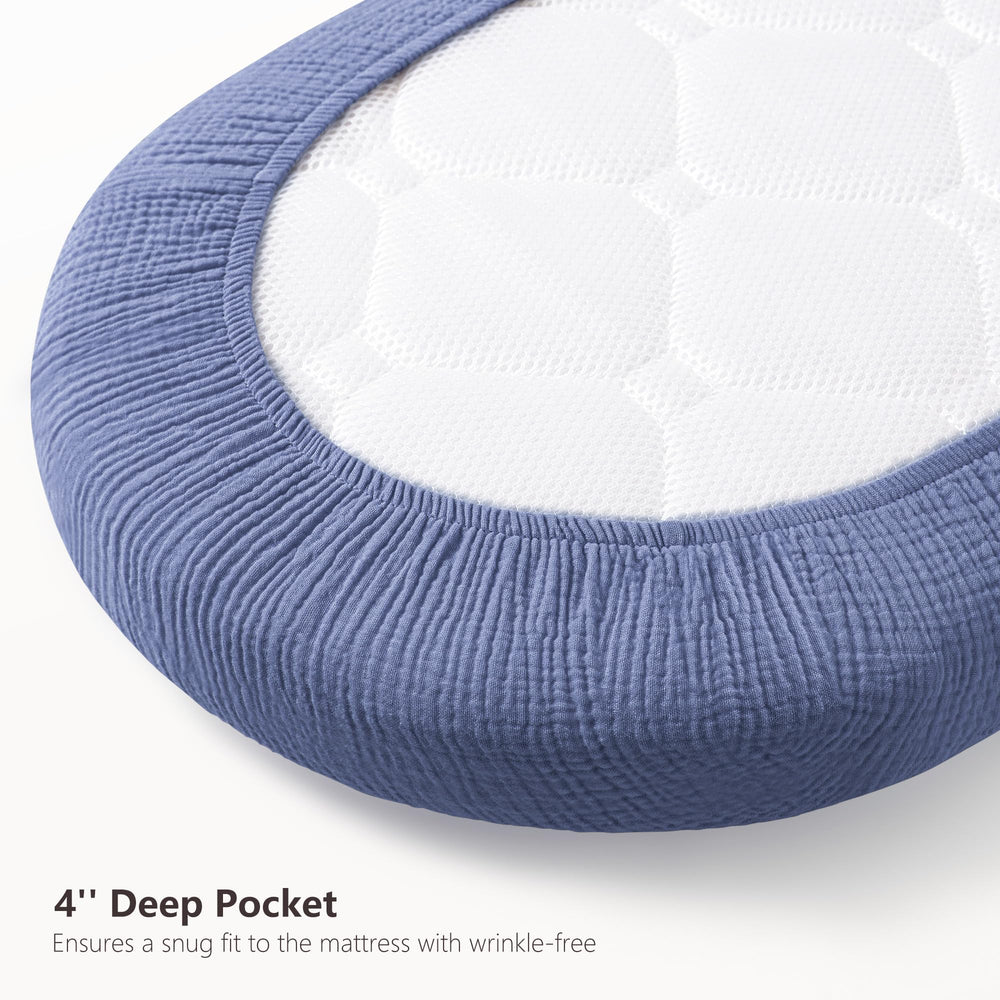 Bearmoss muslin sheets offer breathable comfort for safe daytime naps.
