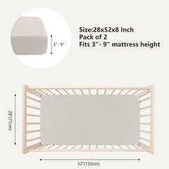 Bearmoss muslin crib sheets with 360-degree elastic band for a secure fit
