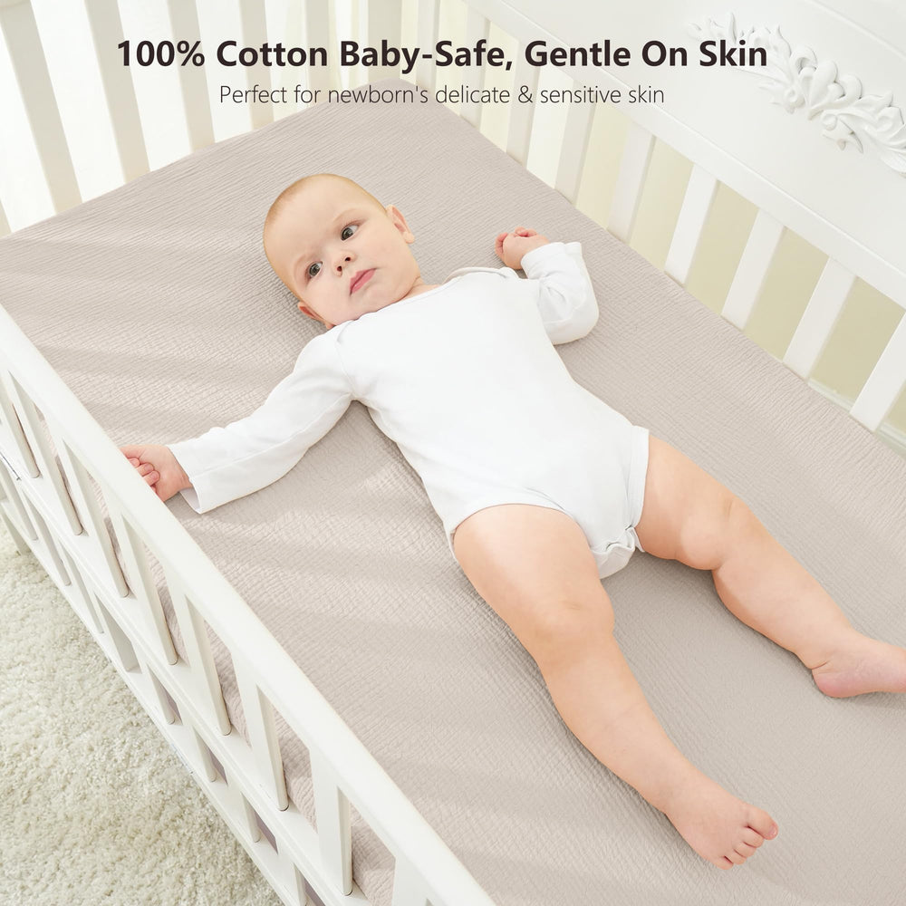 Bearmoss muslin crib sheets breathable surface ideal for cooler sleep