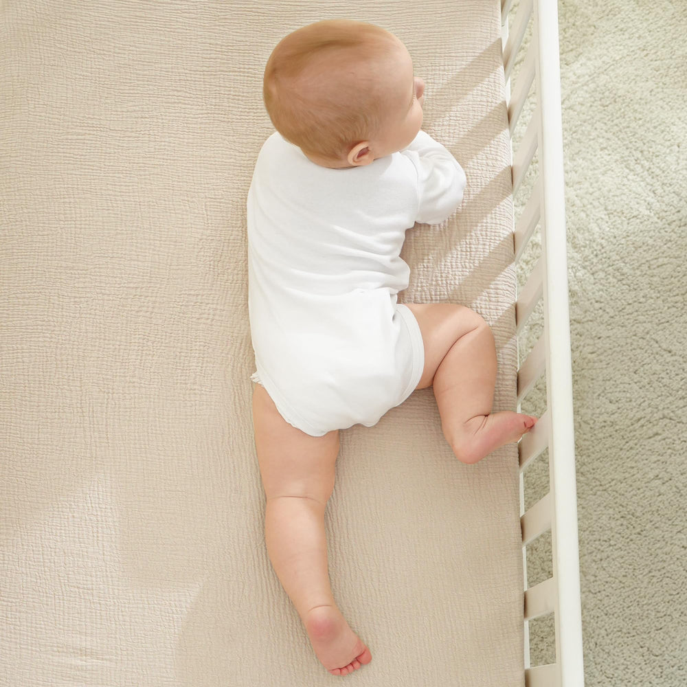 Bearmoss oat latte color complements nursery decor with gender-neutral style
