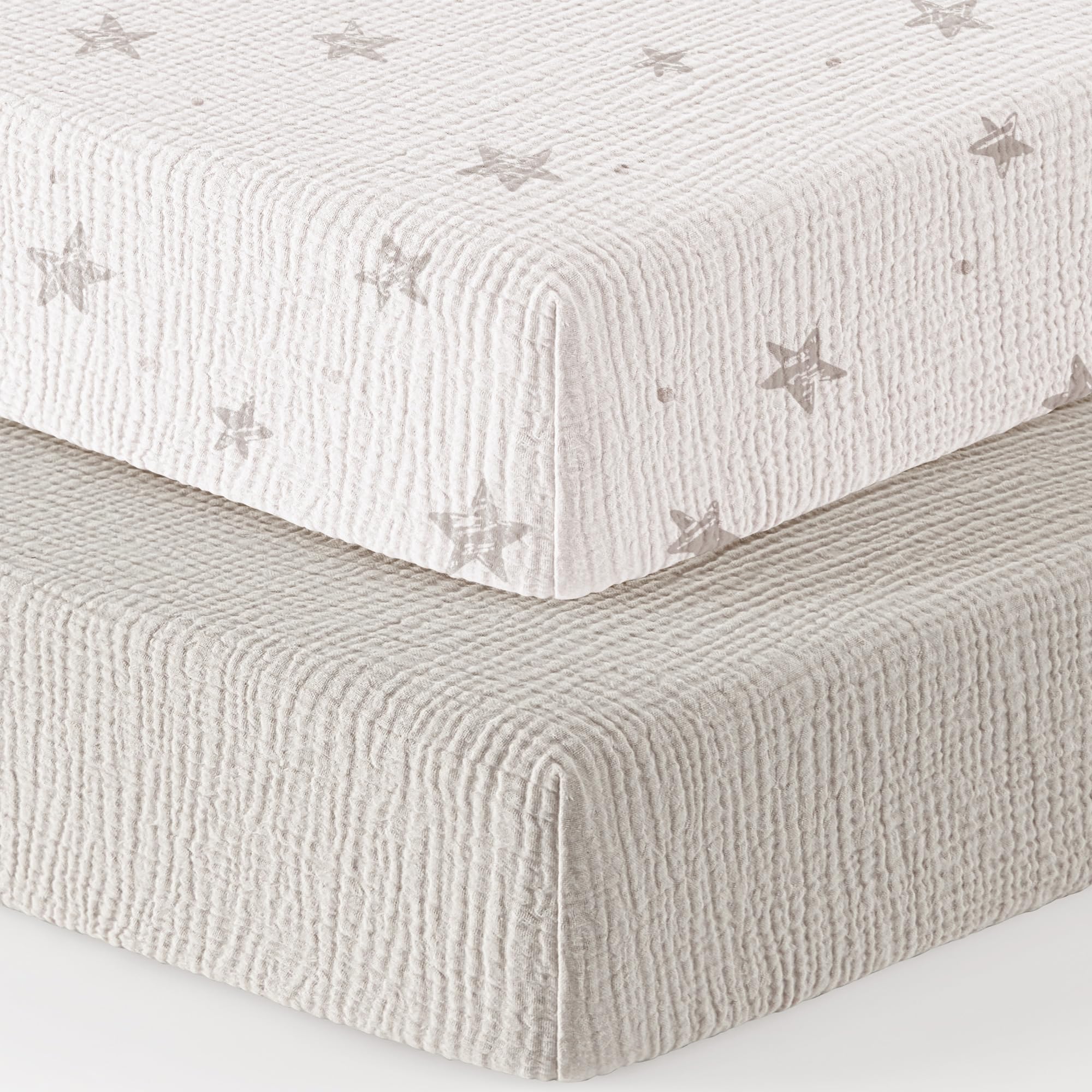 Bearmoss muslin crib sheets 2-pack packaging ready for nursery setup