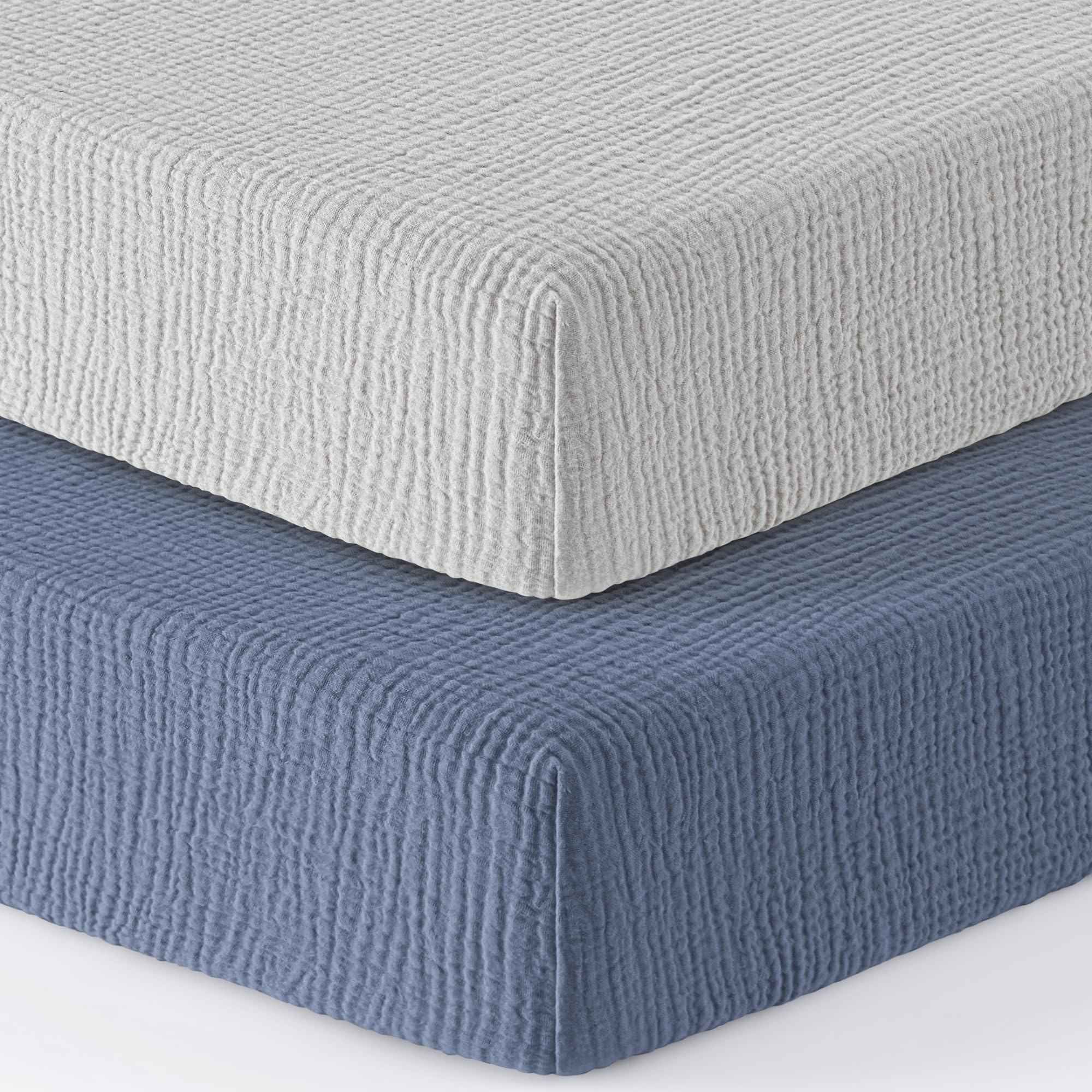 Bearmoss muslin crib sheets two-pack gift-ready presentation for baby gifts