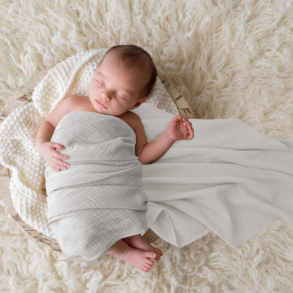 Bearmoss muslin swaddle blankets in nursery setup for versatile baby care