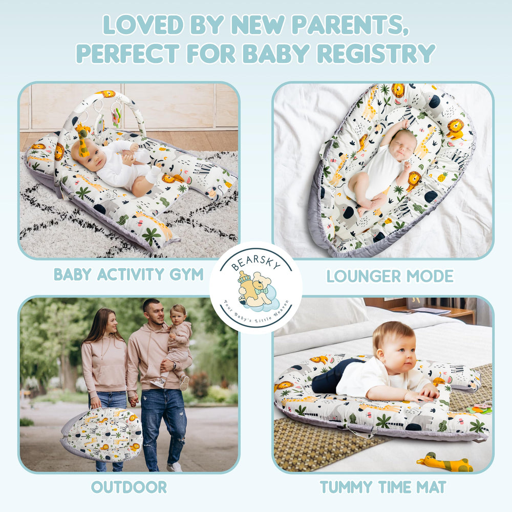 Bearsky supportive pillow and bumper forming a cozy edge for lounging
