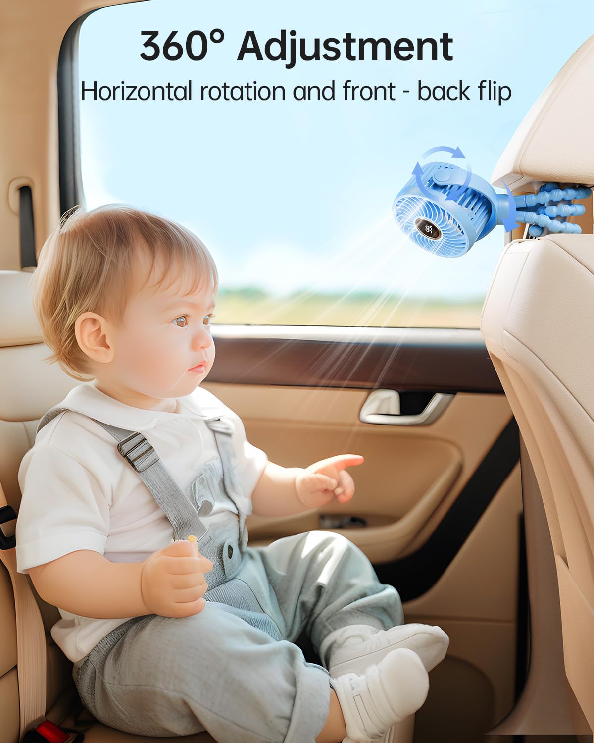 Bearwind brushless motor delivers quiet airflow suitable for sleeping or soothing.