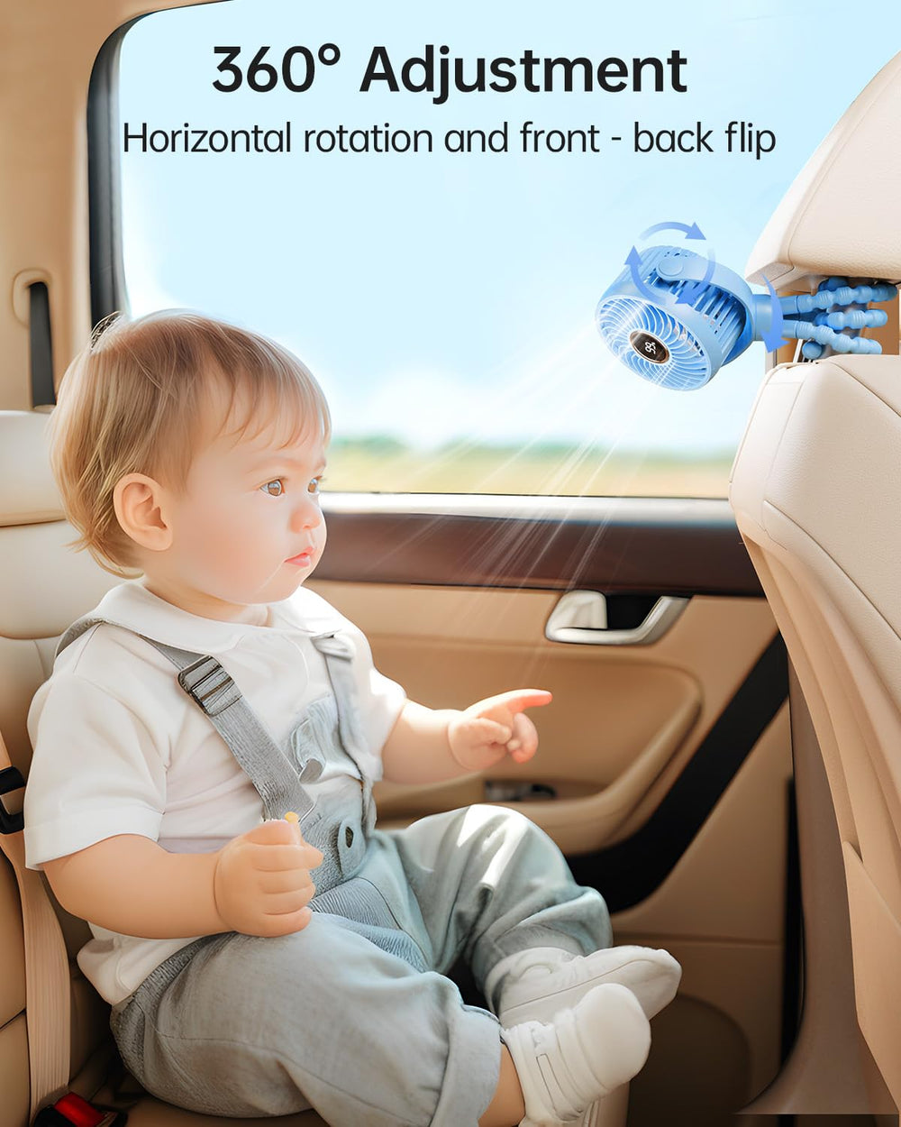 Bearwind brushless motor delivers quiet airflow suitable for sleeping or soothing.