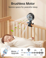 Bearwind Mini stroller fan 360-degree rotation enables precise airflow on car seats