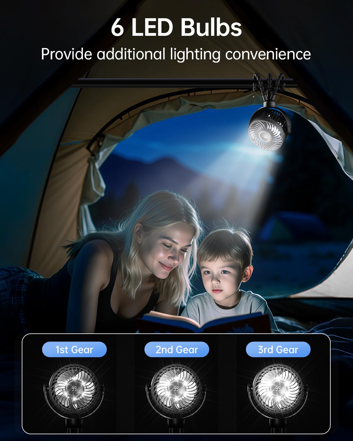 Bearwind Mini fan with Type-C charging and quick charge for travel use