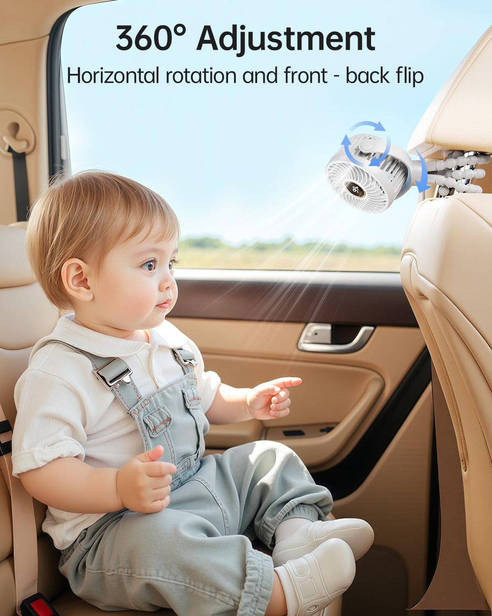 Bearwind mini fan battery display shows charge at a glance for travel-friendly power management