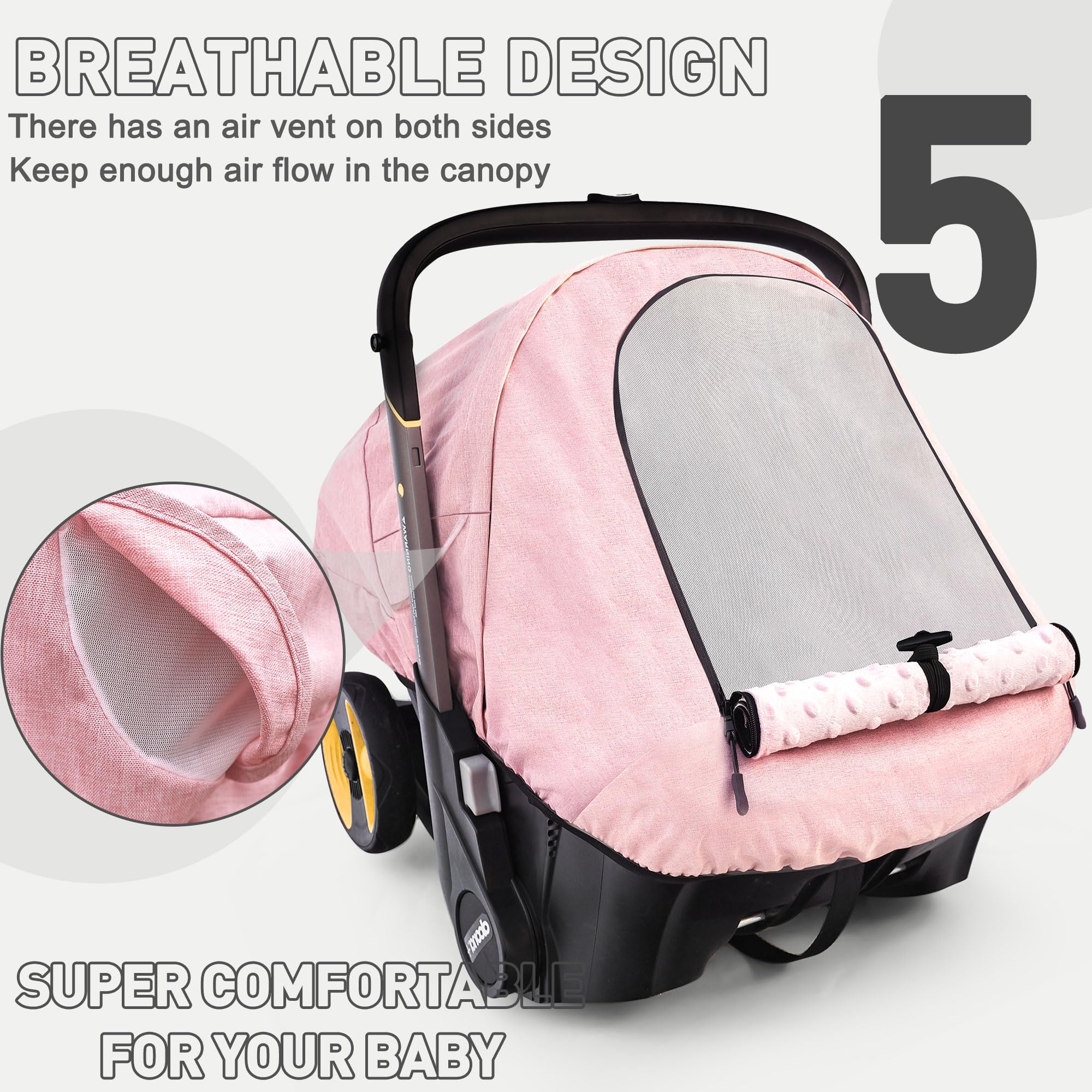 Beatoutou air vent side view demonstrates breathable design and coverage.