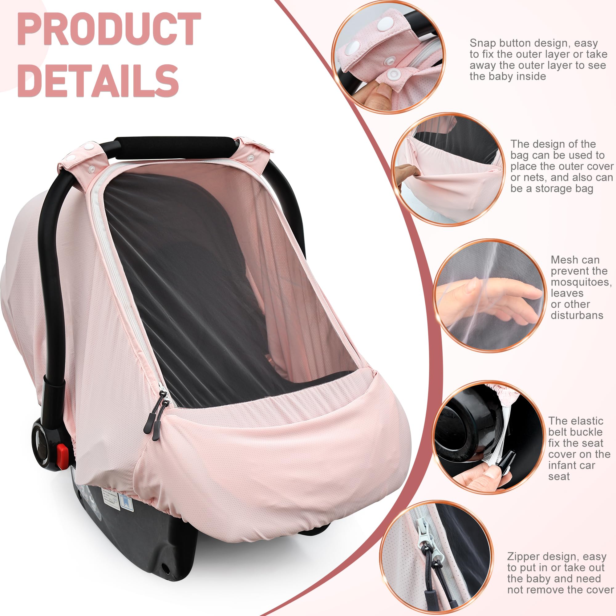Beatoutou baby car seat cover is durable and machine washable for daily use.