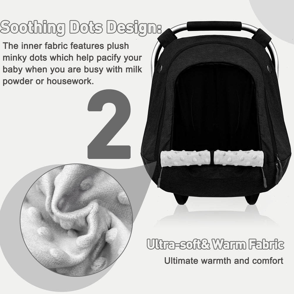 beatoutou baby car seat cover inner minky dot fabric is soft and gentle