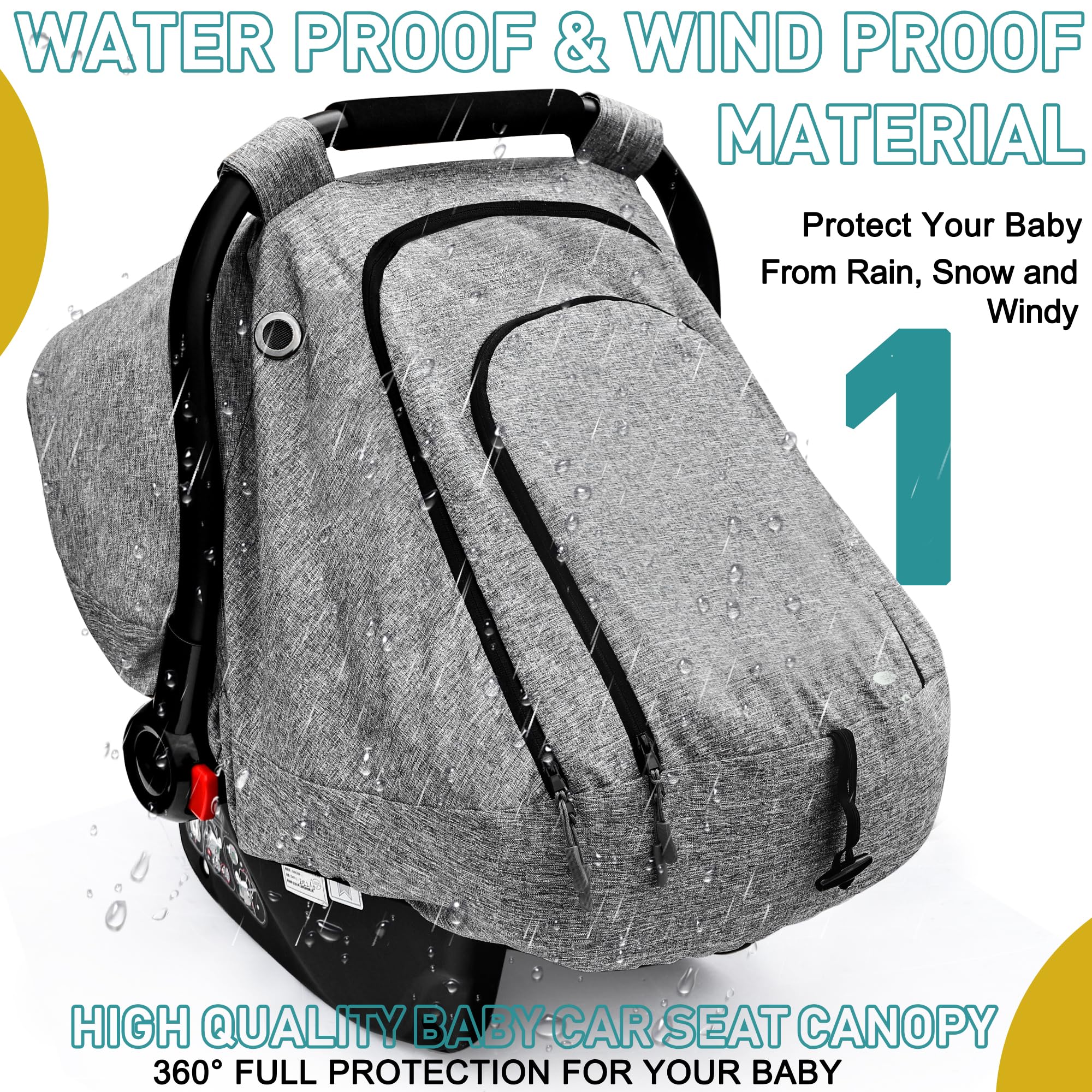 Beatoutou car seat cover shows side air vents for breathable comfort.