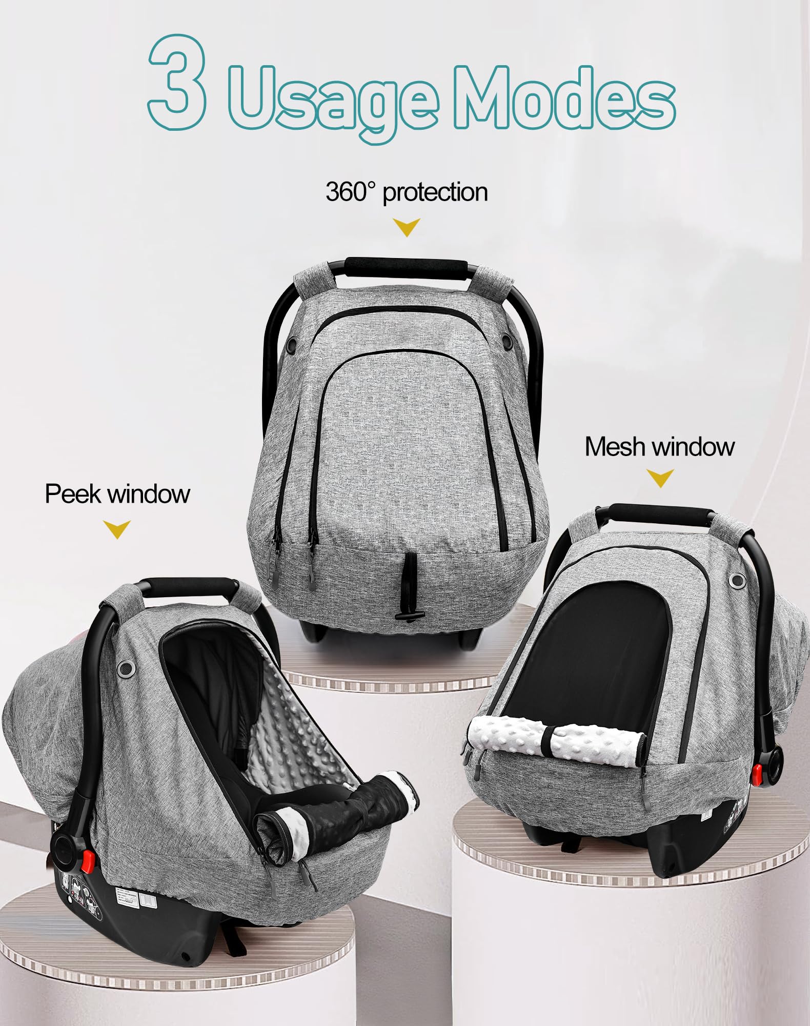 Beatoutou universal fit covers car seats and strollers with ease.