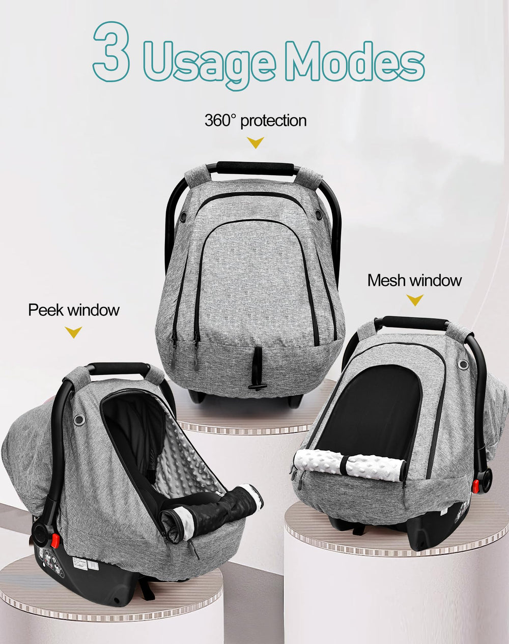 Beatoutou universal fit covers car seats and strollers with ease.
