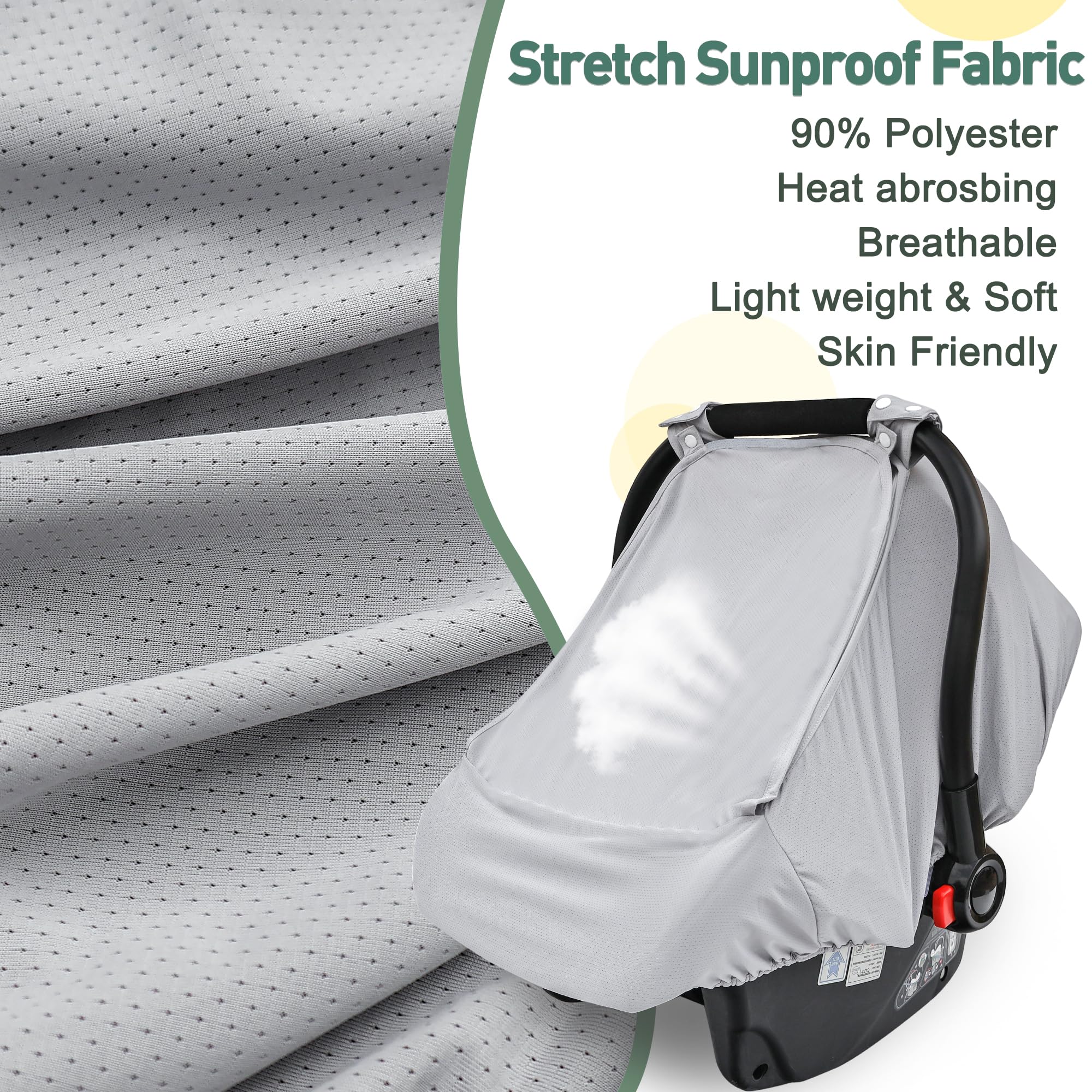 Beatoutou sunshade canopy universal fit shields bright sun for any seat.
