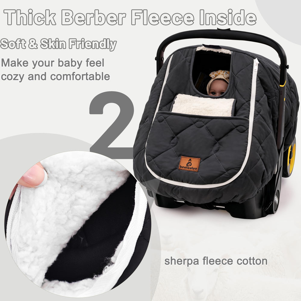 Beatoutou Berber fleece inside provides soft warmth for comfortable naps.