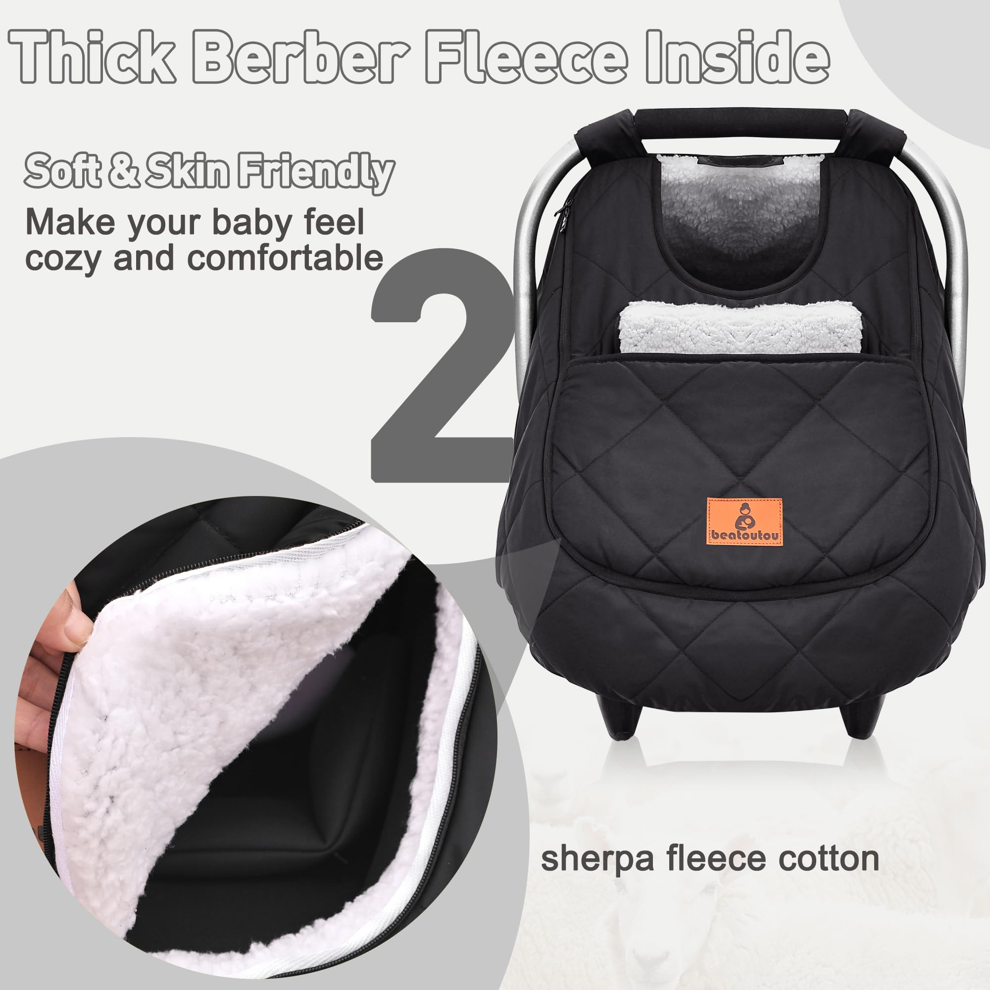 Beatoutou berber fleece interior closeup highlighting plush warmth