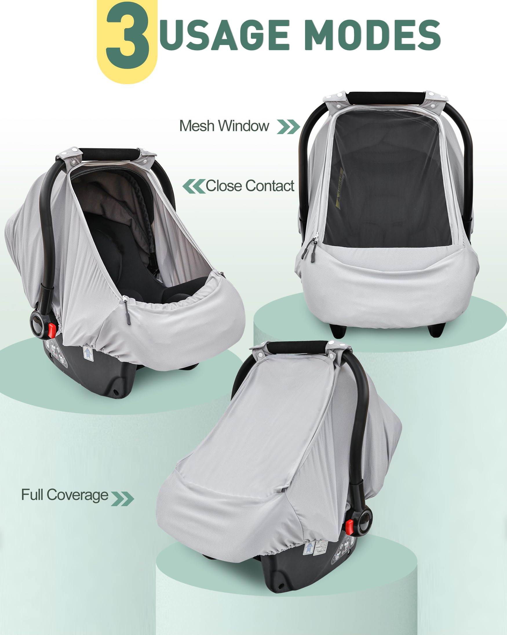 Beatoutou car seat cover 360-degree coverage enhances privacy on the go.
