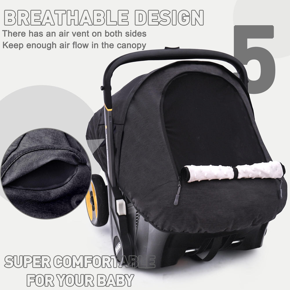 beatoutou elastic bottom band ensures a snug fit on doona stroller.