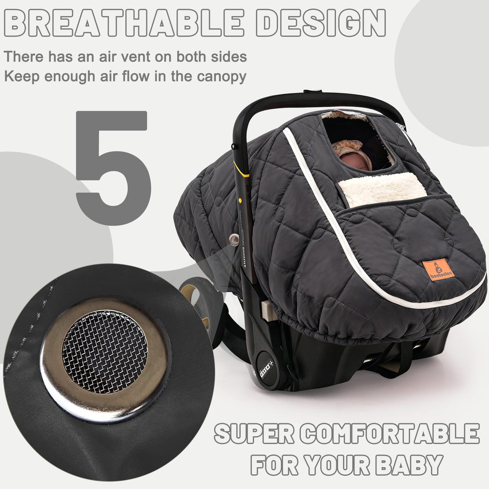 Beatoutou elastic bottom ensures a secure fit on a Doona stroller.