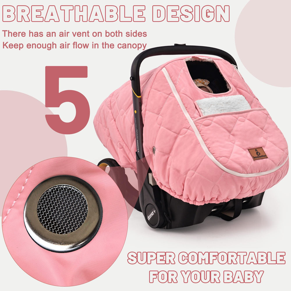 BeatOutou elastic-bottom design keeps cover snug over stroller seats.