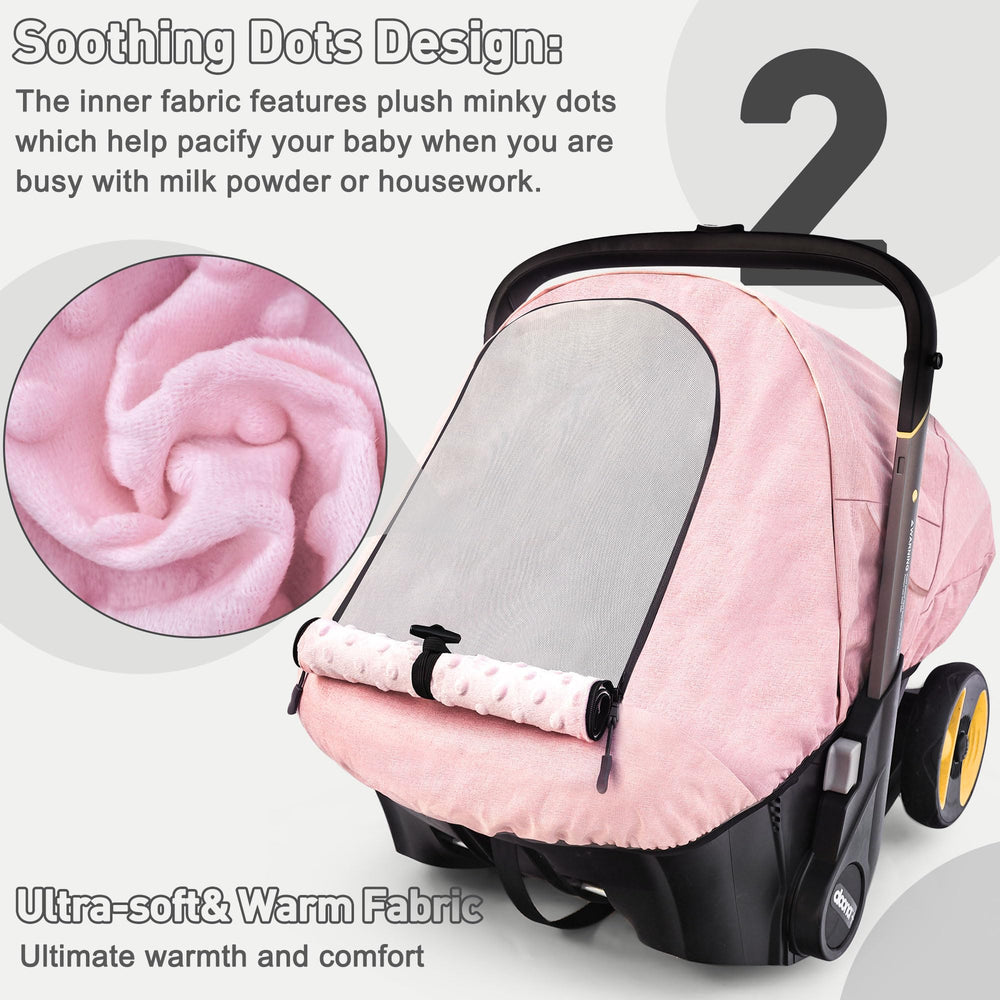 Beatoutou inner Minky dot fabric closeup shows soft, skin-friendly touch.