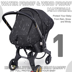 beatoutou windproof car seat canopy provides breathable protection for windy days.