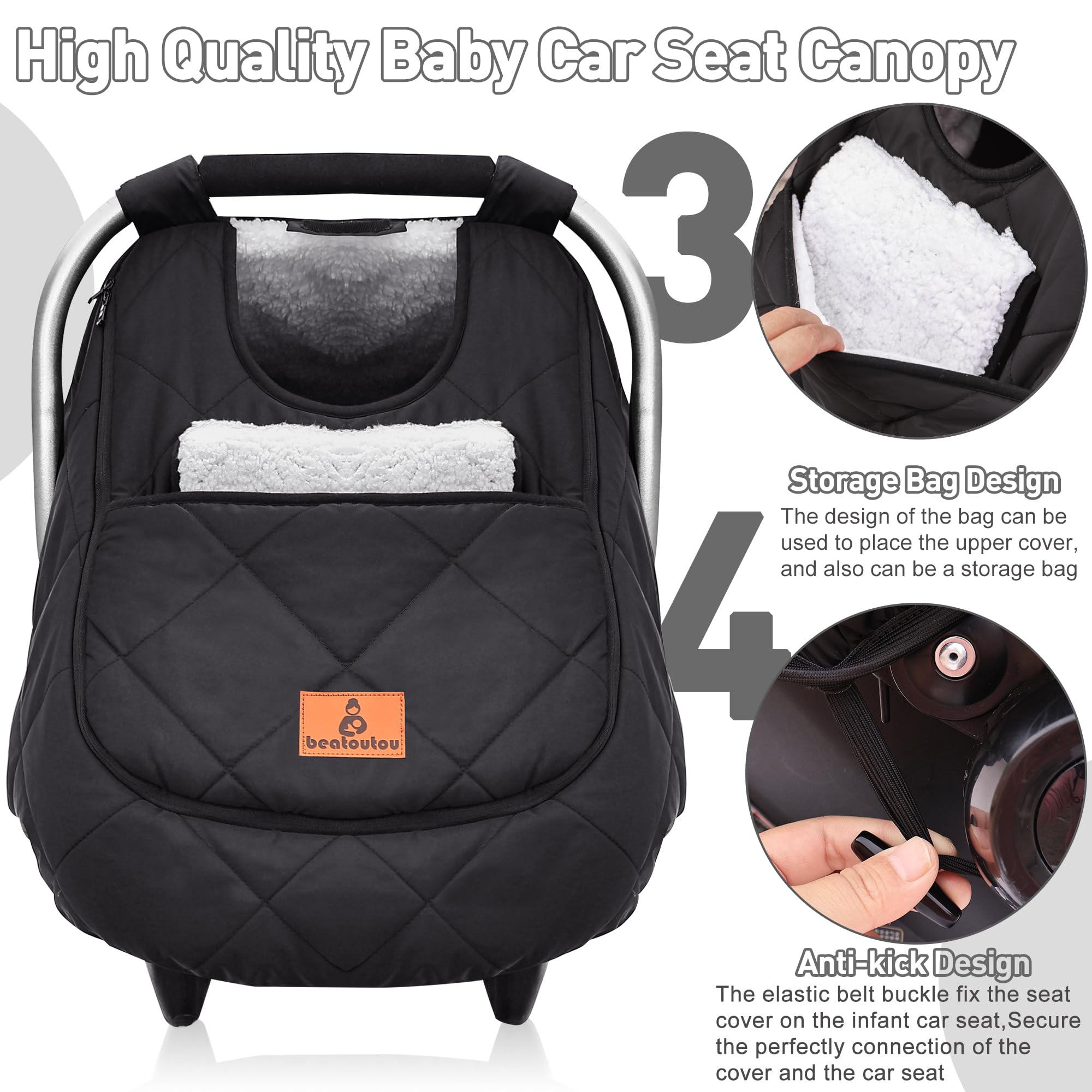 Beatoutou windproof design protecting baby from cold gusts