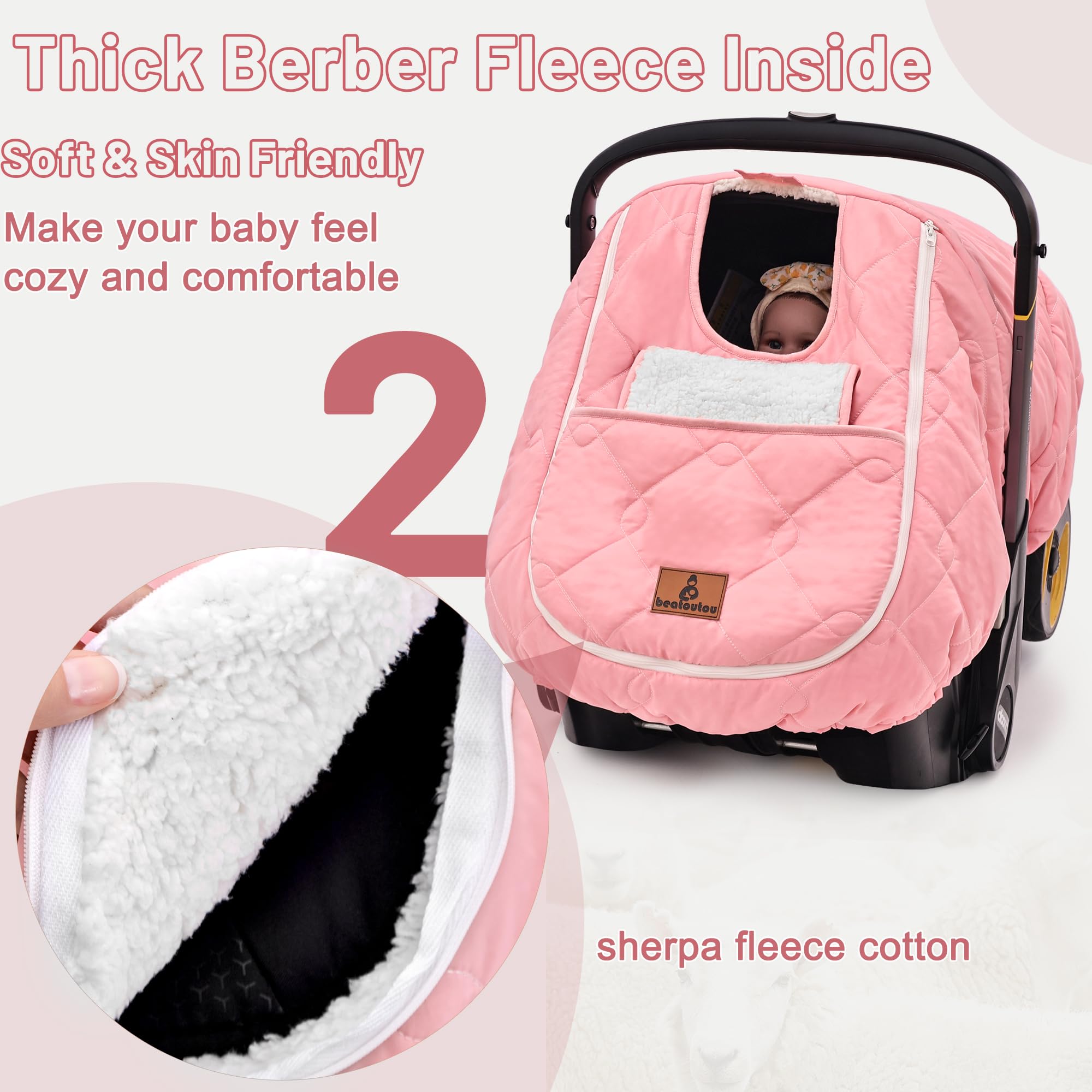 BeatOutou windproof waterproof outer layer shields baby on breezy trips.