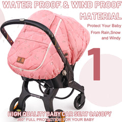 BeatOutou winter car seat cover inside fleece keeps baby snug during outings.