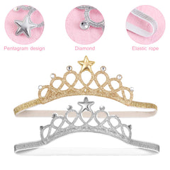 Beaupretty baby girls crystal crown silver adds sparkle for family photos