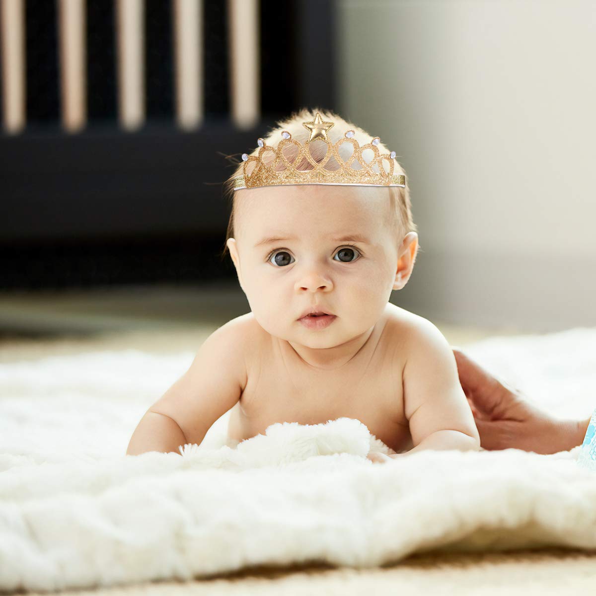 Beaupretty baby photography crown on toddler enhances princess moments