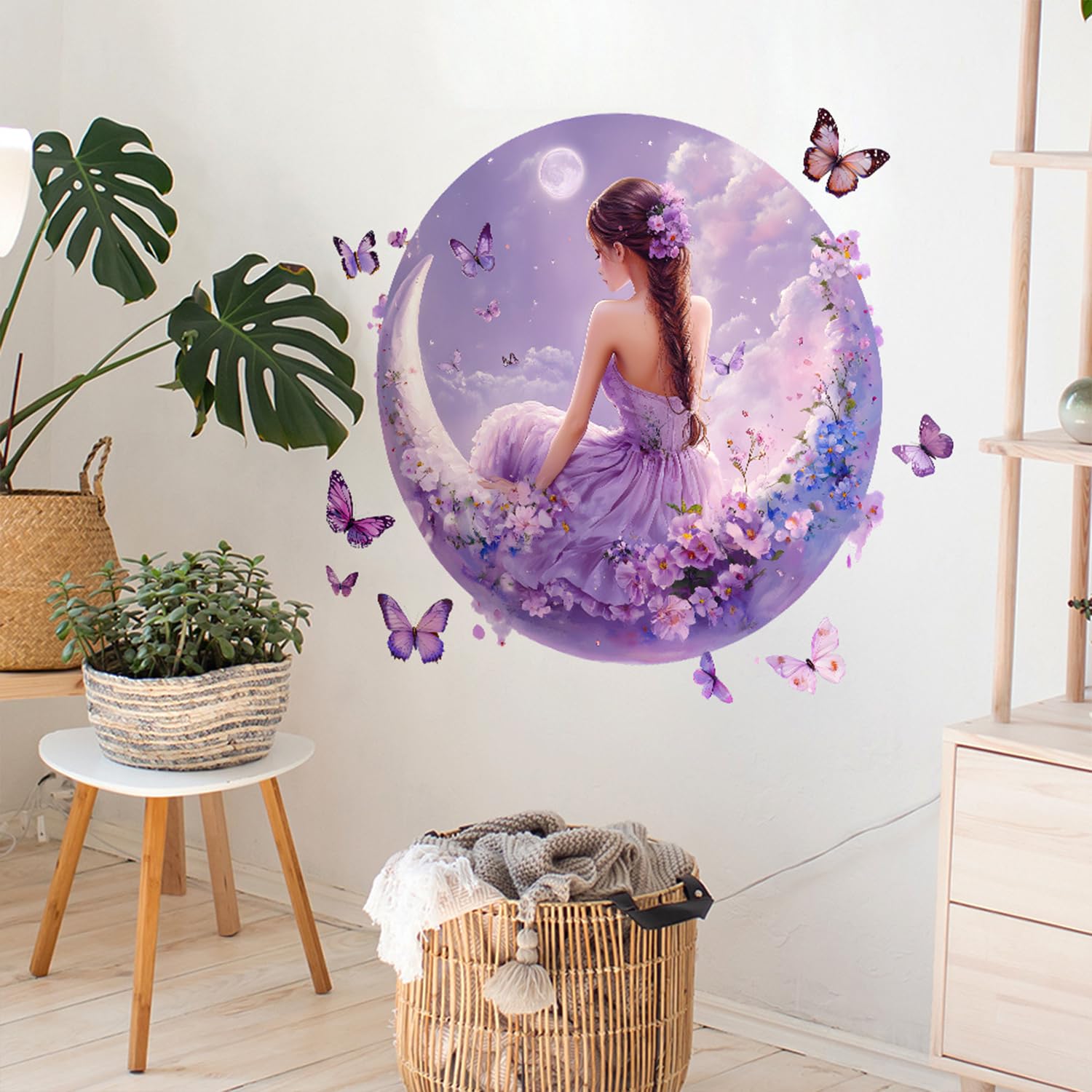 Beautiful Girls Wall Decal flowers design brightens walls with delicate color.