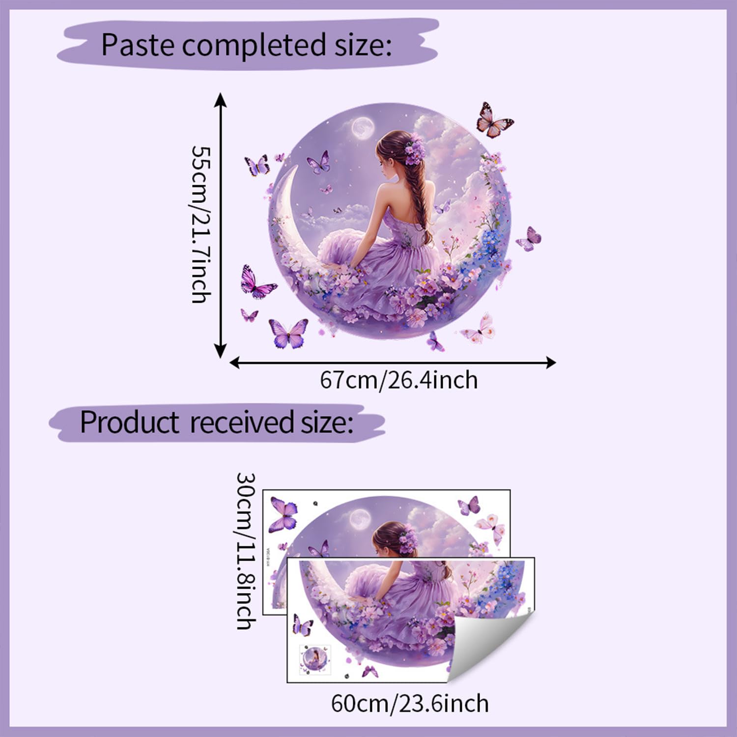Beautiful Girls Wall Decal waterproof material cleans easily.